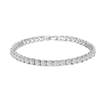 Pulsera Tenis Clásica Baño en Oro Blanco de 18k Zircón Blanco