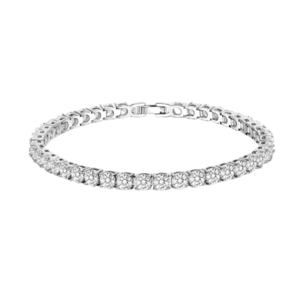 Pulsera Tenis Clásica Baño en Oro Blanco de 18k Zircón Blanco