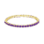 Pulsera Tenis Clásica Baño en Oro 18k Zircón Púrpura