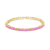 Pulsera Tenis Clásica Baño en Oro 18k Zircón Rosado