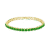 Pulsera Tenis Clásica Baño en Oro 18k Circonia Cúbica 4mm Verde Esmeralda