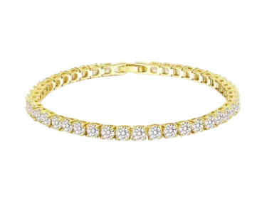 Pulsera Tenis Clásica Baño en Oro 18k Zircón Blanco
