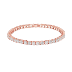Pulsera Tenis Clásica Baño en Oro Rosado 4mm Circonia Cúbica Blanca